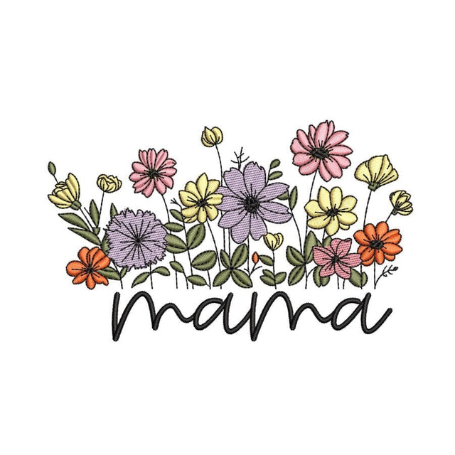 Mama Flower Embroidery Design, 3 sizes, Instant Download Embroidery/Applique DESIGNS Nino Nadaraia 