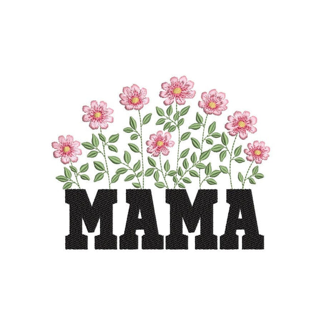 Mama Flower Embroidery Design, 3 sizes, Instant Download Embroidery/Applique DESIGNS Nino Nadaraia 