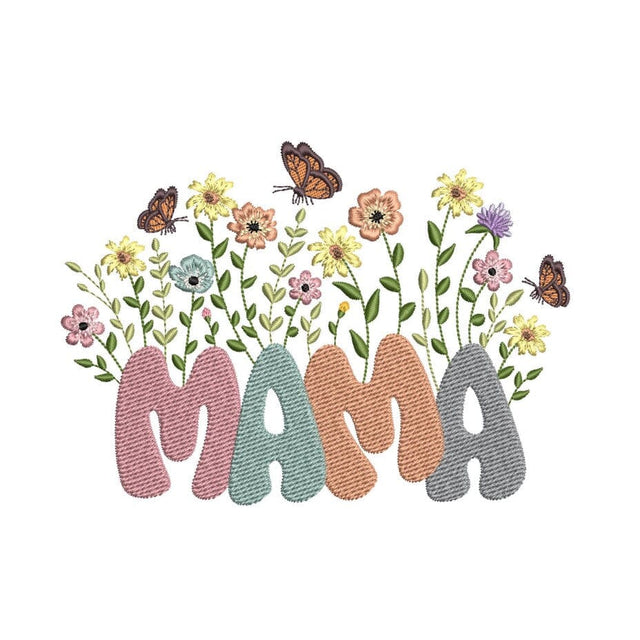 Mama Flower Embroidery Design, 3 sizes, Instant Download Embroidery/Applique DESIGNS Nino Nadaraia 
