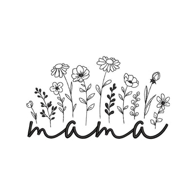 Mama Flower Embroidery Design, 4 sizes, Instant Download Embroidery/Applique DESIGNS Nino Nadaraia 