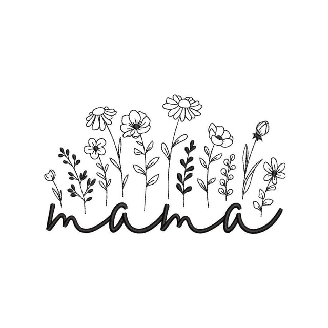 Mama Flower Embroidery Design, 4 sizes, Instant Download Embroidery/Applique DESIGNS Nino Nadaraia 