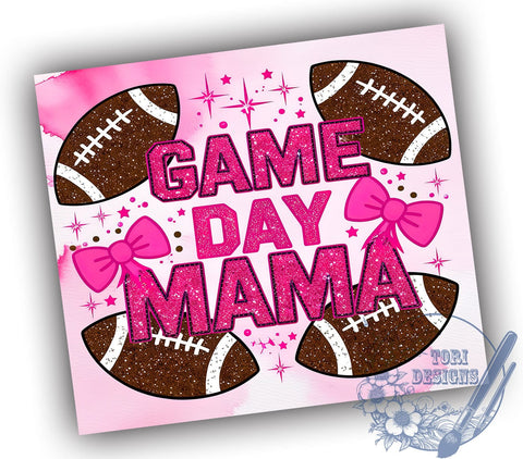 Mama Game Day 20oz Skinny Tumbler PNG, Football Mama Tumbler Wrap, Sublimation Design, Straight & Tapered Tumbler Wrap, Instant Digital Download Sublimation ToriDesigns 