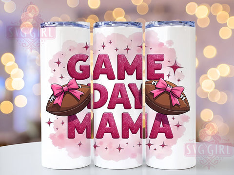 Mama Game Day 20oz Tumbler Wrap Sublimation Design, Straight Tapered Tumbler Wrap, Football Mama Tumbler Png, Instant Digital Download Sublimation SvggirlplusArt 
