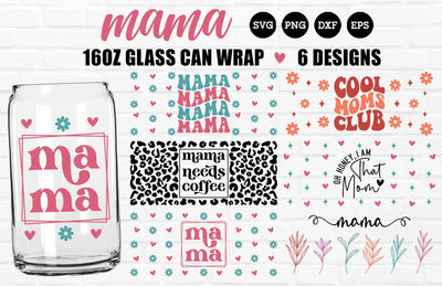 Mama Glass Can SVG Bundle - Mom SVG, Mom Glass Can SVG, Glass Can Wrap SVG, Glass Can SVG, Retro Glass Can SVG SVG GraphicsTreasures 