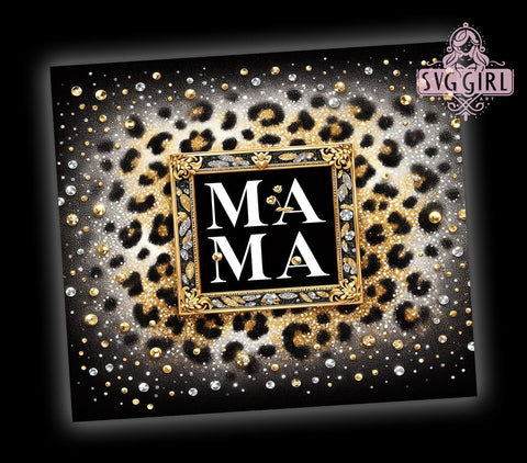 Mama Glitter 20oz Tumbler Wrap Sublimation Design, Straight Tapered Tumbler Wrap, Glitter Leopard Tumbler Png, Instant Digital Download Sublimation SvggirlplusArt 