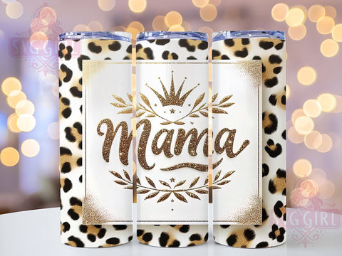 Mama Glitter 20oz Tumbler Wrap Sublimation Design, Straight Tapered Tumbler Wrap, Glitter Leopard Tumbler Png, Instant Digital Download Sublimation SvggirlplusArt 