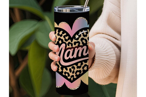 Mama Glitter Heart 20oz Tumbler Wrap Sublimation DesignSVG 
