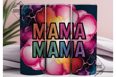 MAMA Glitter Ink Art 20oz Tumbler Wrap Sublimation sassyprint 