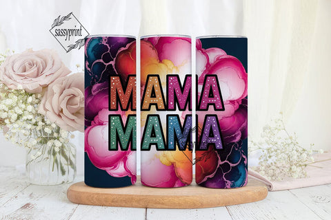 MAMA Glitter Ink Art 20oz Tumbler Wrap Sublimation sassyprint 