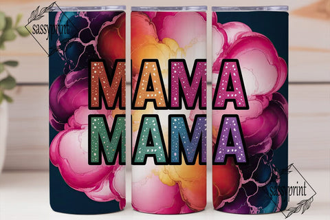 MAMA Glitter Ink Art 20oz Tumbler Wrap Sublimation sassyprint 