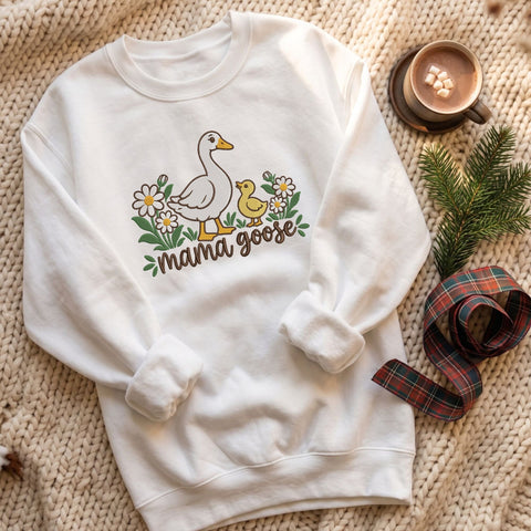 Mama Goose Embroidery Design – Cute Goose and Gosling Floral Machine Embroidery File, Mother's Day Gift, Farmhouse Mom Design Embroidery/Applique DESIGNS PatternFeed8 