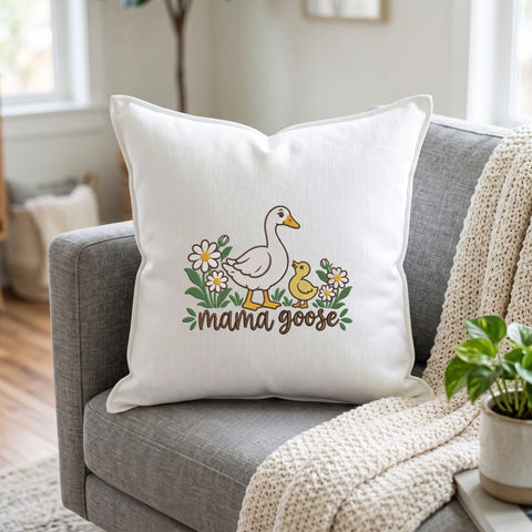 Mama Goose Embroidery Design – Cute Goose and Gosling Floral Machine Embroidery File, Mother's Day Gift, Farmhouse Mom Design Embroidery/Applique DESIGNS PatternFeed8 