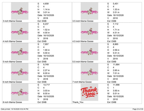 Mama Goose Embroidery Design – Cute Pink Bow Goose Mom Machine Embroidery File Embroidery/Applique DESIGNS PatternFeed8 