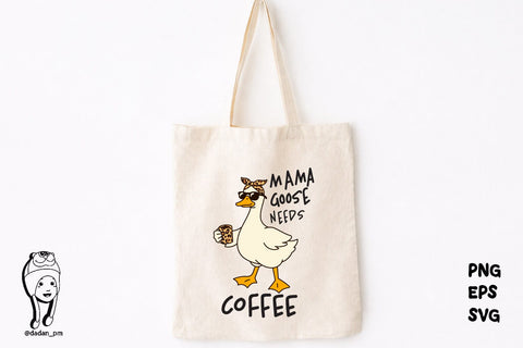 mama goose need coffee eps svg png SVG dadan_pm 