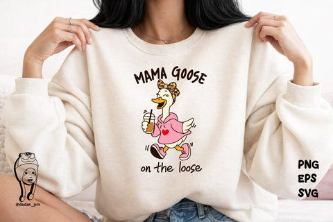 Mama Goose on the Loose Funny Coffee Mom eps svg png SVG dadan_pm 