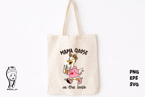 Mama Goose on the Loose Funny Coffee Mom eps svg png SVG dadan_pm 