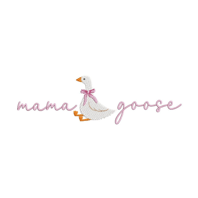 Mama Goose with Pink Bow Machine Embroidery Design 5x7 and 6x10 Digital Download Embroidery/Applique DESIGNS Nino Nadaraia 