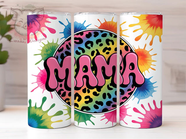 Mama Graffiti Hot Pink Bold 20oz Tumbler, Hot Pink Font, Black Outline, Circular Frame, Bold Typography, Mom Life, Sublimation PNG Sublimation Lara' s Designs 