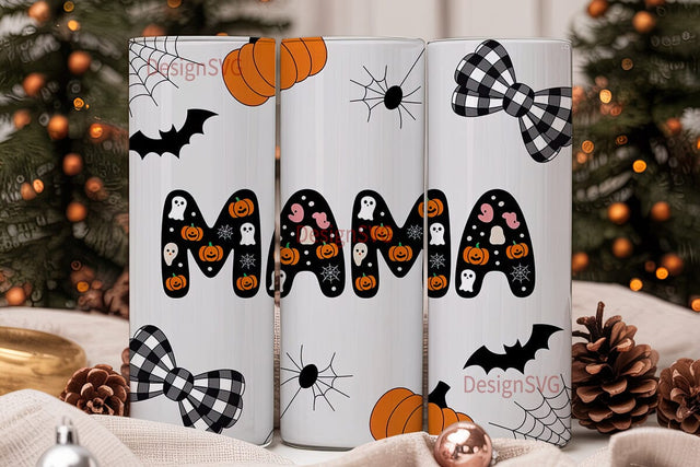 Mama Halloween Tumbler Wrap PNG Sublimation DesignSVG 