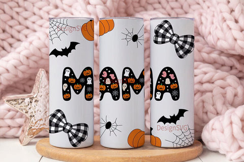 Mama Halloween Tumbler Wrap PNG Sublimation DesignSVG 