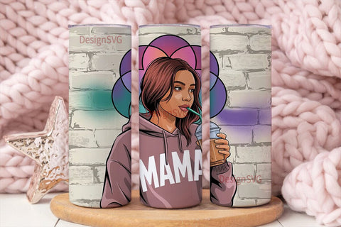 Mama Iced Coffee 20oz Tumbler Wrap Sublimation DesignSVG 