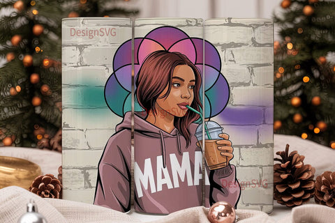Mama Iced Coffee 20oz Tumbler Wrap Sublimation DesignSVG 