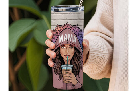 Mama Iced Coffee 20oz Tumbler Wrap Sublimation DesignSVG 