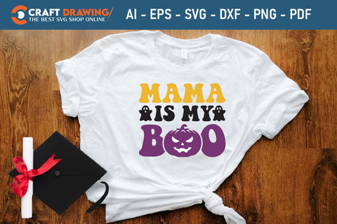 Mama Is My Boo Halloween Svg, Halloween Png , Halloween Clipart, Ghost Svg, Halloween Shirt Svg, Hippie Svg, Retro Svg, Svg Bundle, Sublimation Designs SVG Debashish Barman 