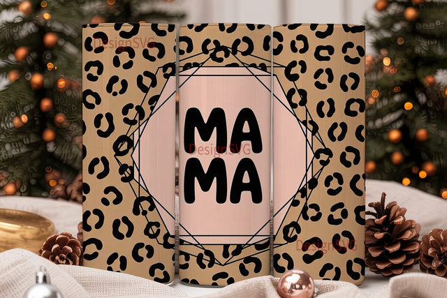 Mama Leopard 20oz Tumbler Wrap Sublimation DesignSVG 