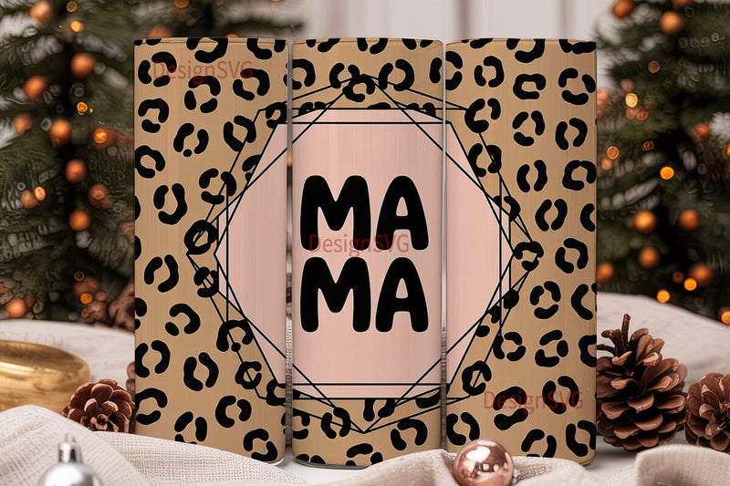 Mama Leopard 20oz Tumbler Wrap Sublimation DesignSVG 