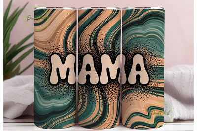 Mama Leopard Glitter 20oz Tumbler Wrap Sublimation PixelChick 
