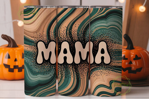 Mama Leopard Glitter 20oz Tumbler Wrap Sublimation PixelChick 