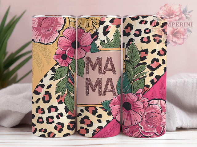 Mama Leopard Print Floral Tumbler Wrap, Leopard Print Mom Tumbler, Floral Mom Life Tumbler, 20oz Tumbler Sublimation, Trendy Mom Tumbler, Digital Tumbler Wrap, Boho Mom Tumbler Sublimation Li Zamperini 