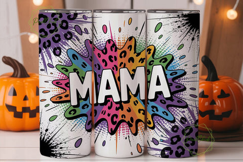 Mama Leopard Splatter 20oz Tumbler Wrap Sublimation PixelChick 