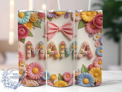 Mama Life Festive 20oz Tumbler, Mama Life, Inflated Design, Festive Print, 20oz Sublimation, PNG Design, Gift Idea Sublimation ToriDesigns 