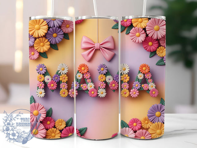 Mama Life Festive 20oz Tumbler, Mama Life, Inflated Design, Festive Print, 20oz Sublimation, PNG Design, Gift Idea Sublimation ToriDesigns 
