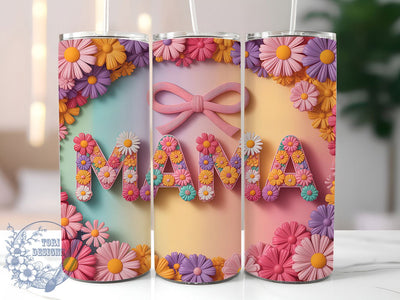 Mama Life Festive 20oz Tumbler, Mama Life, Inflated Design, Festive Print, 20oz Sublimation, PNG Design, Gift Idea Sublimation ToriDesigns 