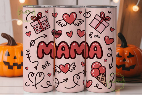 Mama Love Tumbler Wrap PNG Sublimation PixelChick 