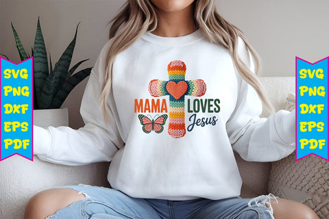 Mama Loves Jesus PNG Design Sublimation Craftlabsvg24 
