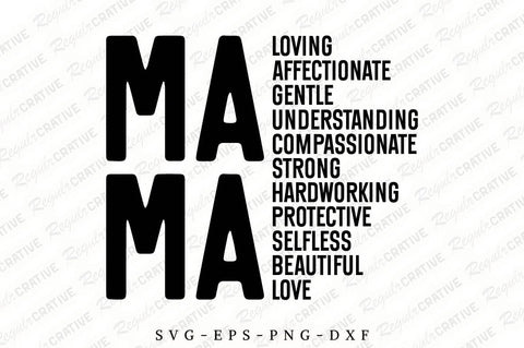 Mama Loving Affectionate Gentle Understanding SVG Design SVG Regulrcrative 