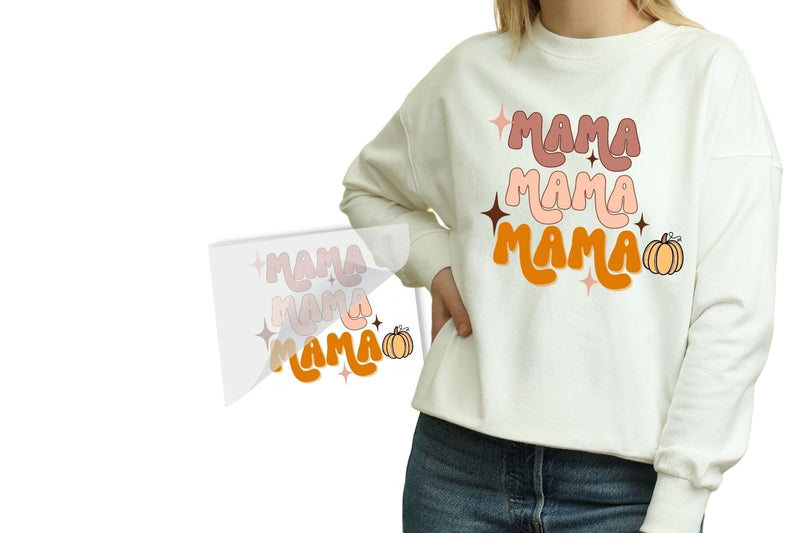 Mama Mama Mama Pumpkin DTF Heat Transfer Physical So Fontsy T-Shirt Iron-On Transfer Shop