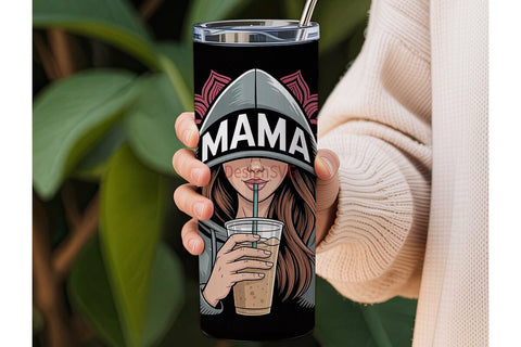 Mama Mandala Iced Coffee 20oz Tumbler Sublimation DesignSVG 