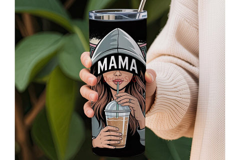Mama Mandala Iced Coffee 20oz Tumbler Sublimation DesignSVG 