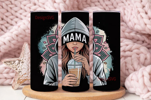 Mama Mandala Iced Coffee 20oz Tumbler Sublimation DesignSVG 