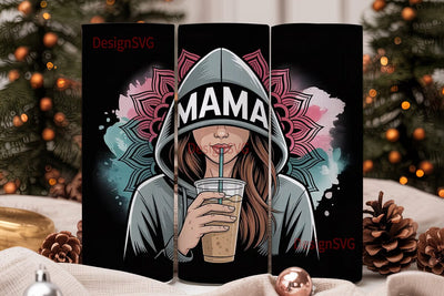 Mama Mandala Iced Coffee 20oz Tumbler Sublimation DesignSVG 