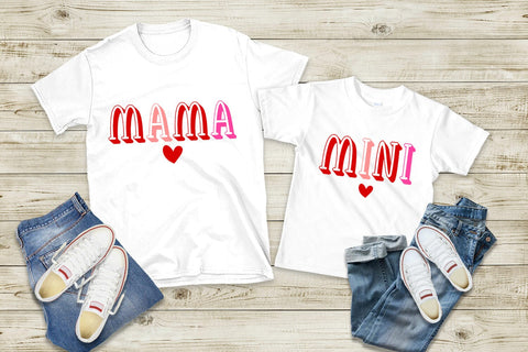 Mama Mini l I Valentine Matching Shirts Mommy Me Sublimation Sublimation Happy Printables Club 