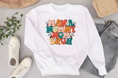 Mama Mommy Mom Bruh, Retro Mother's Day Sublimation Sublimation CraftLabSVG 