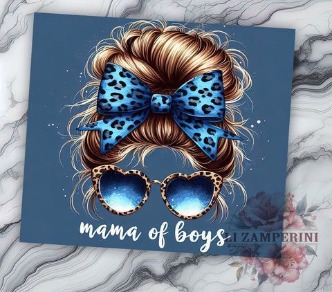 Mama of Boys 20 oz Skinny Tumbler Sublimation Design, Straight & Tapered Tumbler Png, Messy Bun Tumbler Png, Digital Download PNG Sublimation Li Zamperini 