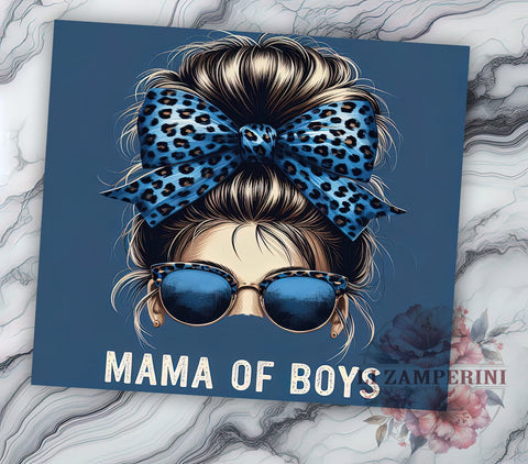 Mama of Boys 20 oz Skinny Tumbler Sublimation Design, Straight & Tapered Tumbler Png, Messy Bun Tumbler Png, Digital Download PNG Sublimation Li Zamperini 