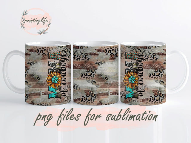 Mama of Cowboys Mug Wrap Design, Instant Digital Design Download Mug Wrap Design, Mug Design PNG Sublimation PrintingLife 